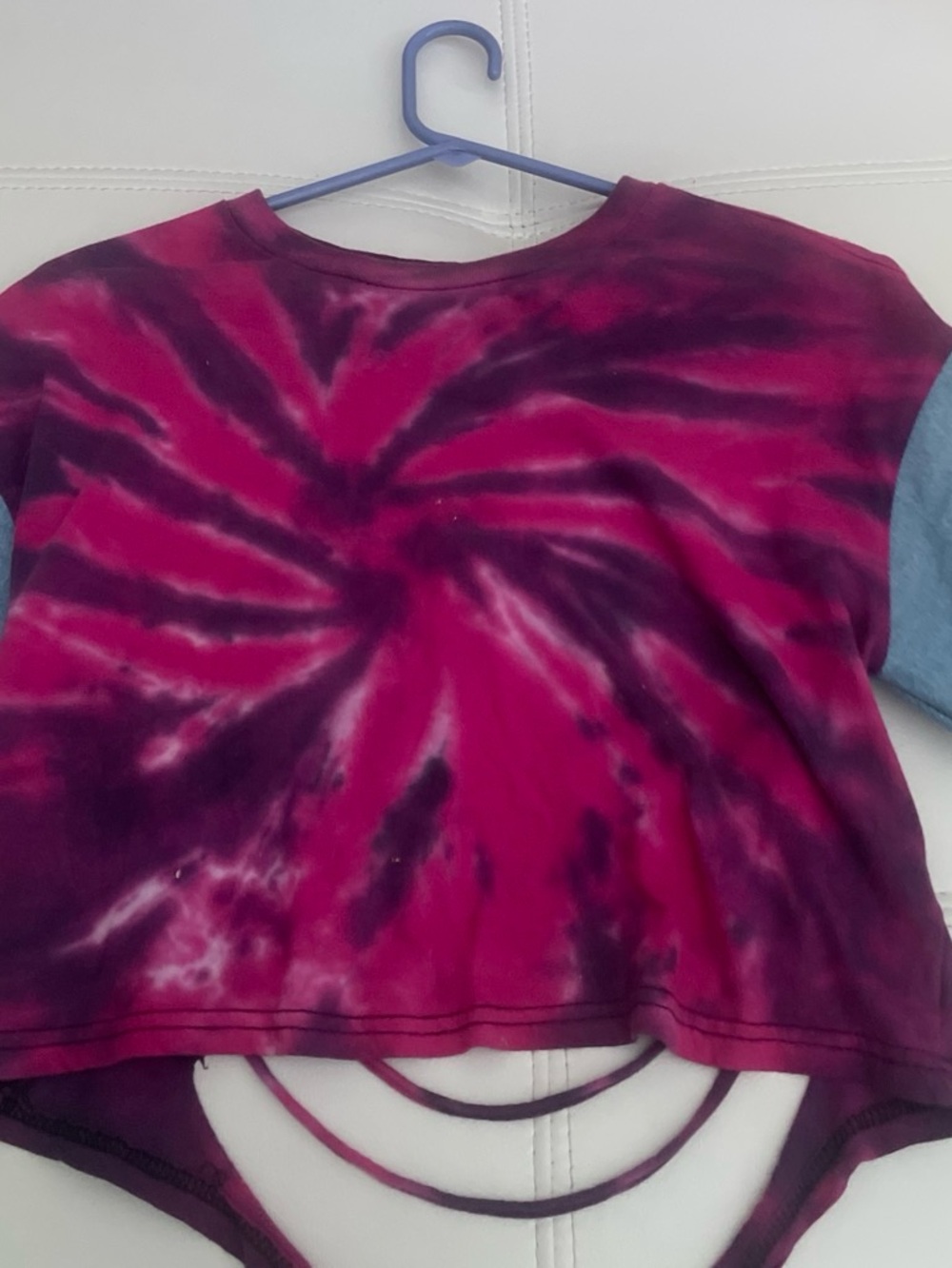 adidas Girls' Magenta and Deep Purple Tie-Dye Short Sleeve Tee